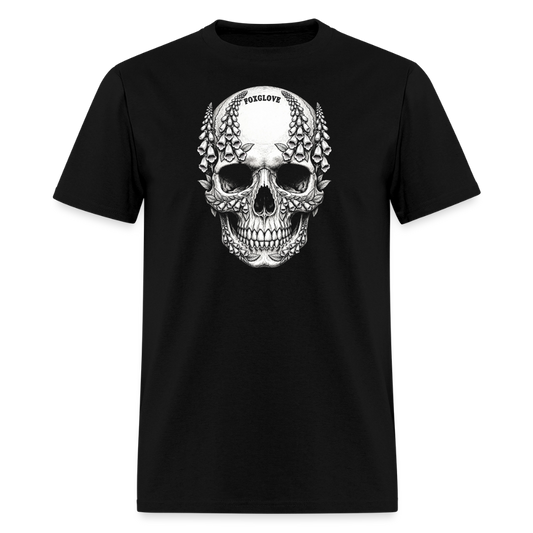 FOXGLOVE Carved Skull (Poisonous flowers) - black