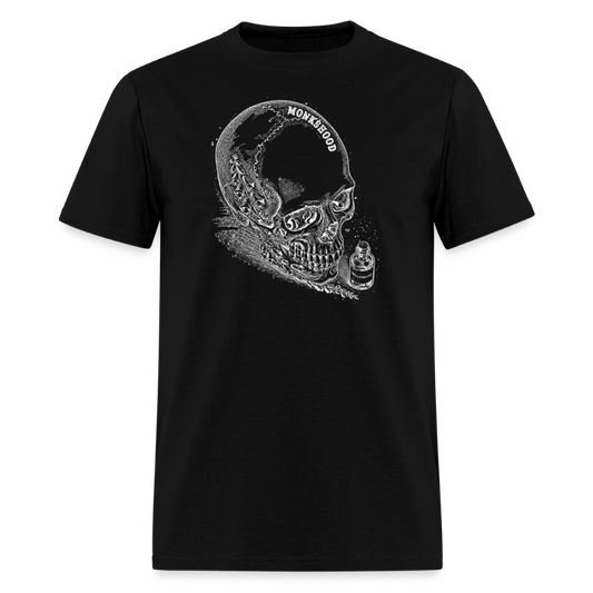 Wolfsbane (Monkshood) Grimoire Skull - black